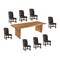 Homeroots Nine Piece Brown Solid Wood Dining Set with Eight Chairs 635833 - alternate 4
