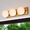Vaxcel Parkview 3 Light LED Gold Brass Mid-Century Modern Bathroom Vanity Wall Fixture White Glass W0450 - alternate 1
