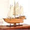 Homeroots 25" Wood Brown Solid Wood Hand Painted Model Boat Tabletop Sculpture 401202 - alternate 2