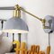 Jonathan Y Lisa 18 in. Swing Arm 1-Light Modern Midcentury Iron USB Charging Port LED Sconce, Grey/Brass Gold JYL1301C - alternate 8