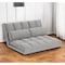 Homeroots 45" Gray Futon Convertible Sleeper Loveseat and Toss Pillows 526457 - alternate 1