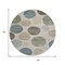 Homeroots 8' Khaki Fern Green And Teal Blue Round Geometric Washable Indoor Outdoor Area Rug 630581 - alternate 4