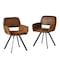 Homeroots Set of Two Espresso and Black Faux Suede and Steel Dining Arm Chairs, 2PK 719344 - alternate 3