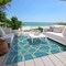 Homeroots 9' X 12' Teal Blue Ivory And Green Abstract Washable Indoor Outdoor Area Rug 600574 - alternate 4