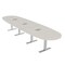 Skutchi Designs 16ft Conference Table With Power Unit | 16 Person Modular Boval Meeting Table | Harmony Series HAR-BOVL-48X192-T-K458-ESIL - alternate 1