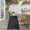 Homeroots 10' Charcoal And Black Trellis Indoor Outdoor Runner Rug 545219 - alternate 4