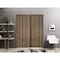 Sartodoors Sliding Closet Bypass Doors, Planum 0016 Walnut and Aluminum Strips, Sturdy Rails Moldings Trims Ha PLANUM0016DBD-WLN-48 - alternate 1