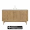 James Martin Vanities Laurent 60 in. Single Vanity, Light Natural Oak, w/ 3 CM Eternal Jasmine Pearl Silestone Top 545-V60S-LNO-FEJP - alternate 1