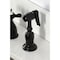 Kingston Brass Double-Handle Widespread Kitchen Faucet with Brass Sprayer, Matte Black KB1790BEXBS - alternate 4