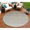 Homeroots 8' Brown And Ivory Round Ombre Washable Indoor Outdoor Area Rug 595795 - alternate 1