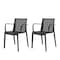 Homeroots Set of Four 22" Black Heavy Duty Plastic Outdoor Stacking Arm Chairs 565274 - alternate 4