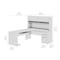 Bestar Connexion L-Shaped Workstation with hutch, Antigua/Black 93859-000052 - alternate 4