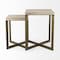 Homeroots Set of Two Natural and Gold Solid Wood and Metal Square Cross Legs Nested Tables 604463 - alternate 4