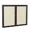 Ghent Indoor/Outdoor Enclosed Vinyl Bulletin Board, Bronze Aluminum Frame, 3'H x 4'W, 2 Door, Ivory PB23648VX-185 - alternate 1