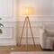 Jonathan Y Adriel 52" Mid-Century Modern Tripod Wood w/Ribbed Cocoon Pumpkin Shade LED Floor Lamp, White/Light B JYL4201B - alternate 6