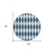Homeroots 8' Navy Blue And Ivory Round Geometric Washable Indoor Outdoor Area Rug 577069 - alternate 2