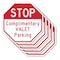Signmission Stop Complimentary Valet Parking, 10 inch X 10 inch, Aluminum Metal Signs, 5PK OC-A-5Pack-10-297 - alternate 1