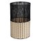 Happimess Harper Modern 4.13-Gallon 2-Tone Faux Wicker Cylinder Outdoor Trash Can, Black/Cream HPM1101D - alternate 4