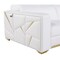 Homeroots 89" White Top Grain Leather Reclining Sofa And Storage 720404 - alternate 9