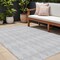 Homeroots 9' X 12' Pewter And Silver Geometric Washable Indoor Outdoor Area Rug 577089 - alternate 1