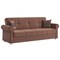 Homeroots 89" Brown Microfiber Convertible Futon Sleeper Sofa And Toss Pillows With Storage 607155 - alternate 5