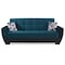 Homeroots 93" Blue Microfiber And Faux Leather Sleeper Sofa And Toss Pillows With Brown Legs 607165 - alternate 7