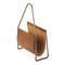 Homeroots 14" Brown And Gold Leather And Metal Magazine Holder 389459 - alternate 3