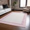 Homeroots 8' X 10' Pink And Ivory Striped Washable Indoor Outdoor Area Rug 610495 - alternate 7