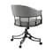 Armen Living Tibet Swivel Tilt Rolling Dining Chair with Matte Black Iron and Vintage Gray Faux Leather LCTISIGRYBLK - alternate 6
