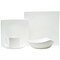 Homeroots White Five Piece Square Bone China Dinnerware Set 483489 - alternate 2