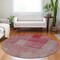 Homeroots 8' Burgundy Pink And Blush Round Striped Washable Indoor Outdoor Area Rug 613165 - alternate 6