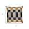 Homeroots 20" Beige Ivory And Navy Blue Check Throw Pillow Cover 714219 - alternate 4