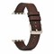 Elegani Hybrid Leather Rubber Band Compatible with Apple Watch 42mm, Dark Brown, Silver Buckle QRALGM-DBRN-42 - alternate 1