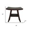 Homeroots Compact Curvilinear Teak Shower Or Outdoor Bench With Shelf In Brown Finish 376695 - alternate 5