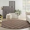 Homeroots 8' Brown Round Geometric Indoor Outdoor Area Rug 572802 - alternate 7
