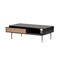 Homeroots 47" Black and Brown Solid Wood And Steel Coffee Table With Drawer And Shelf 370457 - alternate 3