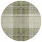 Homeroots 8' Artichoke Green Brown And Ivory Round Plaid Washable Indoor Outdoor Area Rug 596305 - alternate 5