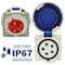 Walther-Werke Pin and Sleeve Receptacle, 20A, 230/3Ã¸Y 120/208, 3 Phase, 3 Pole, Blue, NEMA Not Rated 419509 - alternate 4