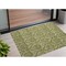 Homeroots 2' X 3' Green Damask Washable Non Skid Indoor Outdoor Area Rug 563880 - alternate 1