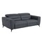 Homeroots 83" Gray Italian Leather USB Reclining Sofa With Black Legs 482209 - alternate 6