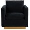 Leisuremod Nervo Velvet Accent Armchair with Gold Frame, Midnight Black NS32BL - alternate 6