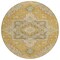 Homeroots 8' Gold Beige And Blue Round Oriental Washable Indoor Outdoor Area Rug 600158 - alternate 4