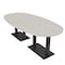 Skutchi Designs Boval Conference Table With Power Unit, 48 in W, 96 in L, Ivory HAR-BOVL-48X96-DOU.BK-K458-EBLK - alternate 1