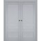 Sartodoors Sliding French Double Pocket Doors Grey 64x96 (2* 32x96) Solid Core Modern Interior VEREGIO7411DP-GRE-6496 - alternate 1