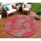 Homeroots 8' Red Gray And Silver Round Polka Dot Washable Indoor Outdoor Area Rug 614703 - alternate 1