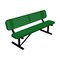 Leisure Craft 6' Standard Bench With Back, Perforated Metal, Portable, Green B6WBP-PERF-GREEN - alternate 1