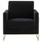 Leisuremod Lincoln Velvet Accent Armchair with Gold Frame, Midnight Black LA31BL - alternate 6