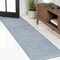 Jonathan Y Cole Modern Minimalist Pinstripe High-Low Blue/White 2 ft. x 8 ft. Runner Rug CAR101B-28 - alternate 1