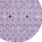 Homeroots 8' Lavender Ivory And Blue Round Geometric Washable Indoor Outdoor Area Rug 612198 - alternate 5