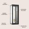 Jonathan Y Berlin 20" Modern Industrial Rectangular Iron/Glass LED Outdoor Lantern, Black/Gold Painting JYL7619A - alternate 3